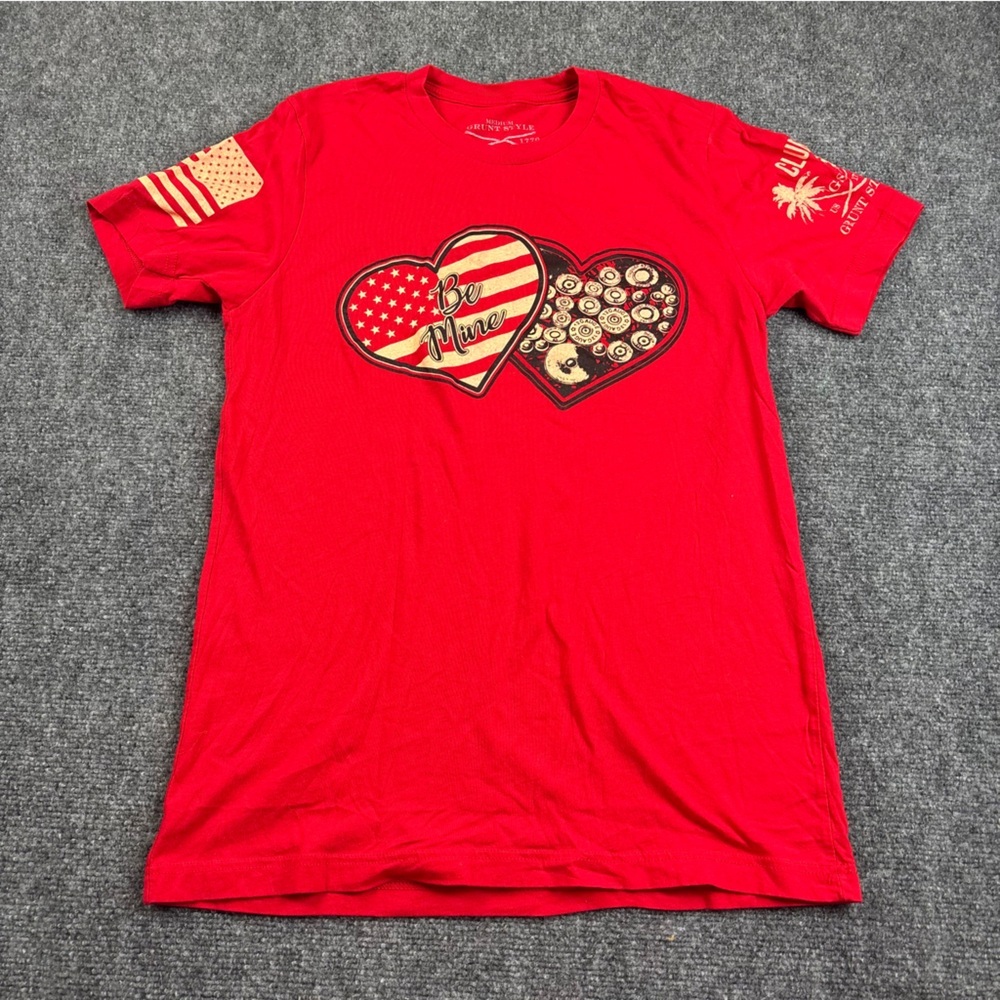 GRUNT STYLE Women’s Red Short Sleeve Heart Ammo “Be Mine” size: Medium